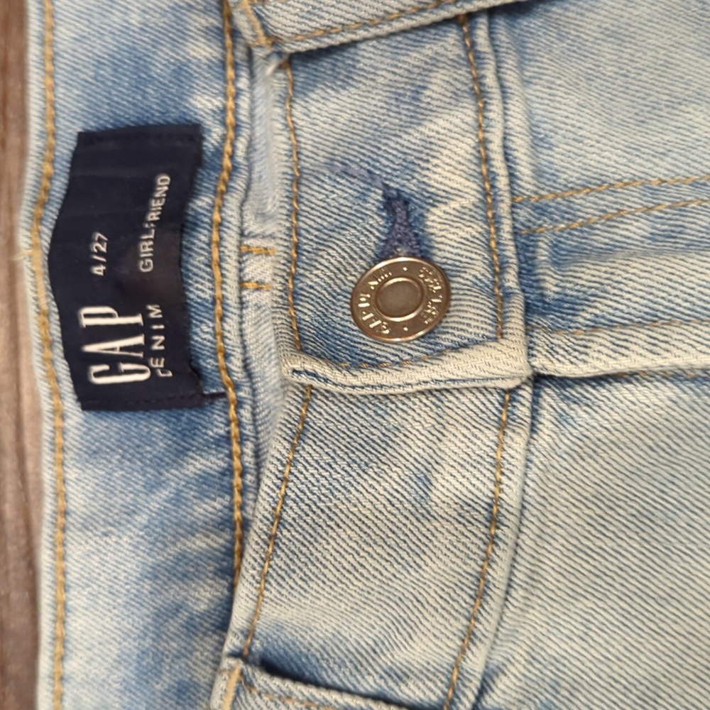 Gap Mid Rise Girlfriend Patchwork Jeans - image 2